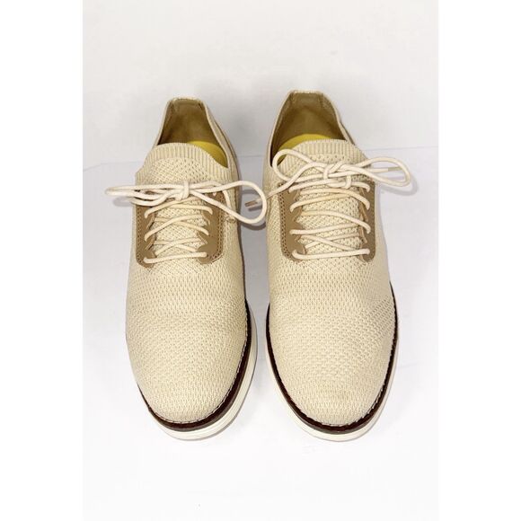 Cole Haan Original Grand Beige Lace Up Loafers Faux Snake Print Womens 10 B - Picture 2 of 16